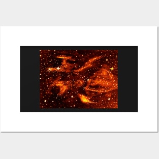 Simple Golden Brown Galaxy Posters and Art